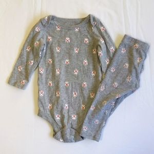 george heather gray unicorn matching outfit set bodysuit & pants 18 months baby